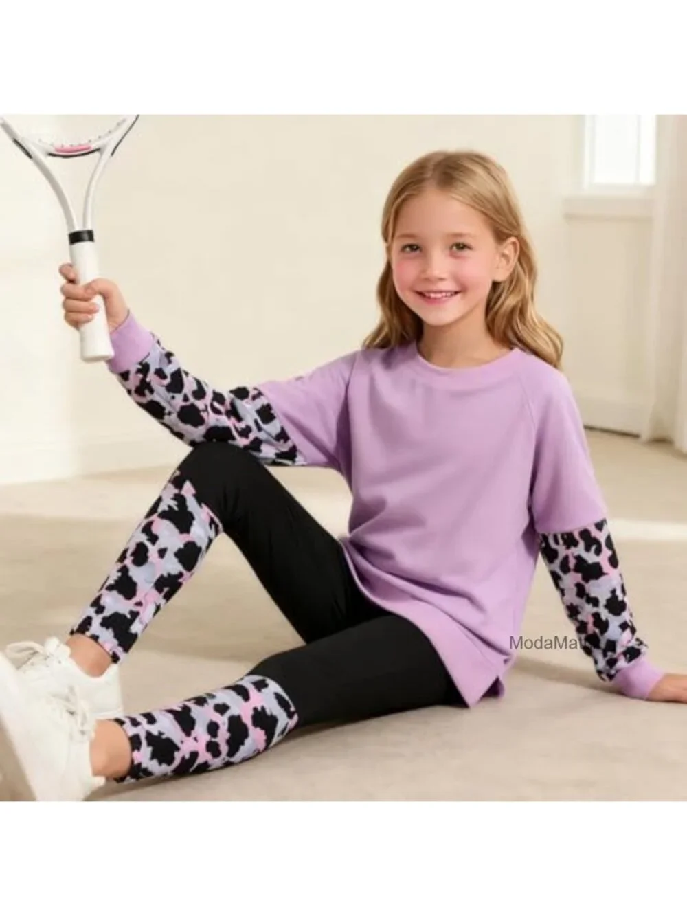 Girls 2 Piece Outfit Set Long Sleeve Sweatshirt Leggings Sweatsuit